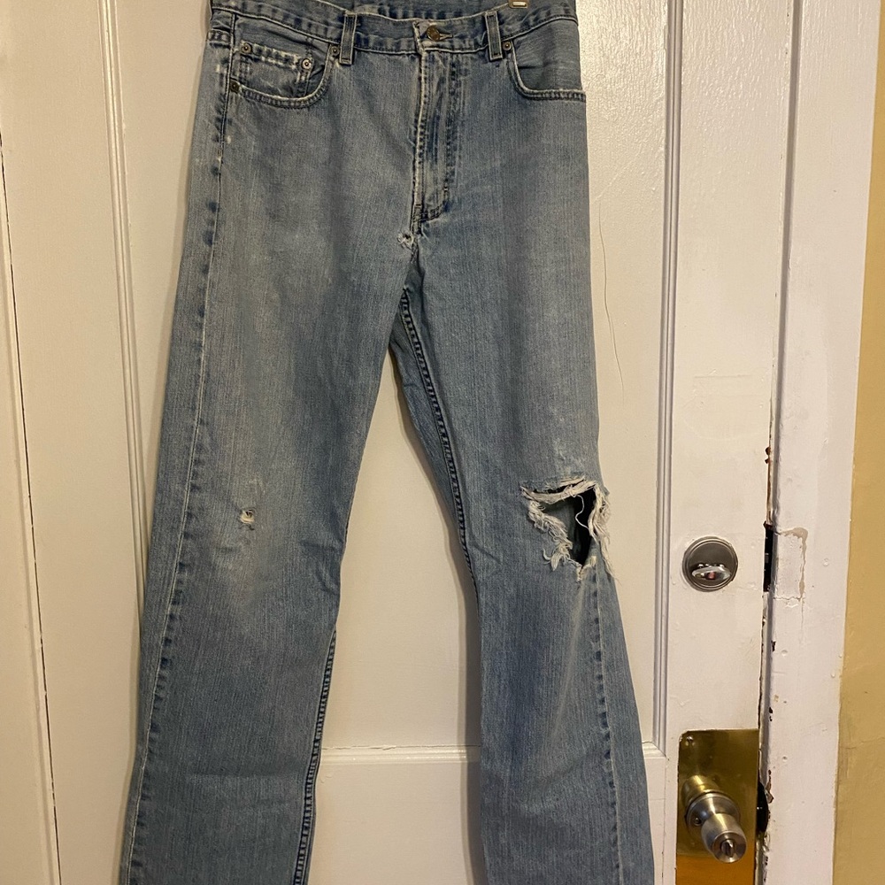 Banana Republic Men's Distressed Light Blue Jeans